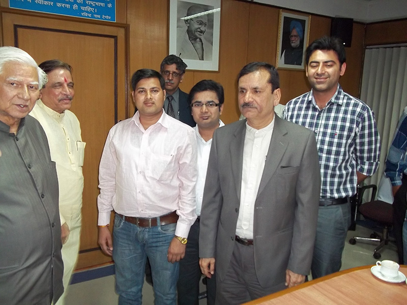 With Mr. H.P. Kumar (CMD, NSIC) in 2013 during Seminar at NSIC Bhawan, Okhala, Delhi in March 2013