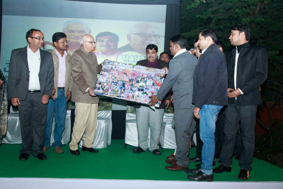 Award By Hon. Shri Nitin Gadkari Ji for dedicated IT support services in Jan Chetna Yatra by Hon. Sri Lal Krishna Advani Ji